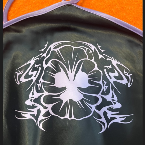 Local Heroes black and purple satin stripe party mini slip dress NWT - Picture 6 of 16